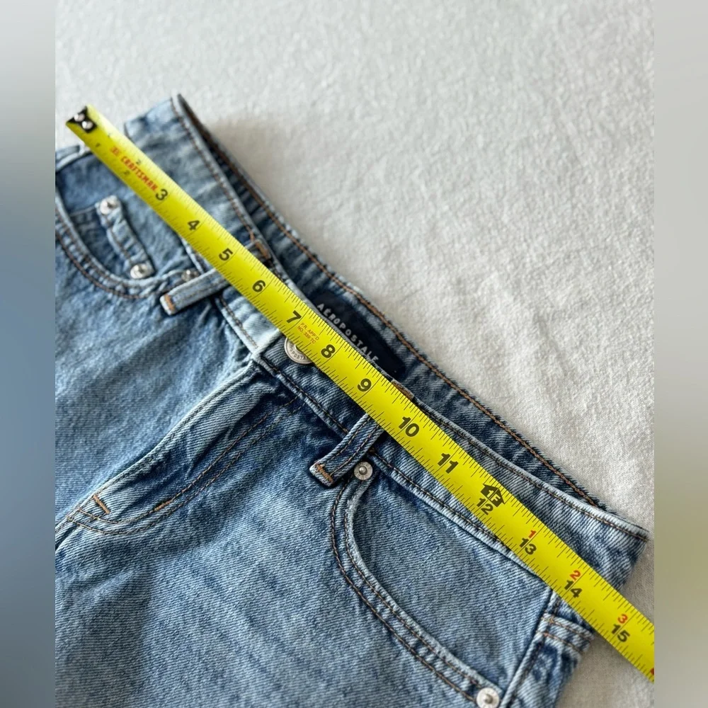 Aeropostale Light Blue Baggy Distressed Denim Jean Shorts